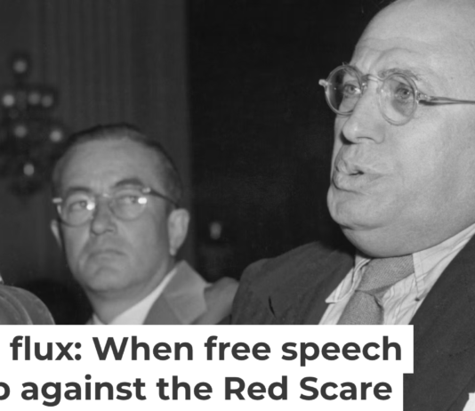 Hollywood screenwriter Samuel Ornitz speaks before the House Un-American Activities Committee in Washington, D.C., on Oct. 29, 1947. UPI/Bettmann Archive via Getty Images